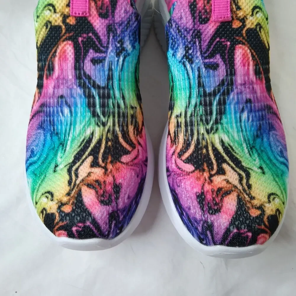 Skechers Kids Rainbow Slip-Ins Sneakers - Pink & Black Accents